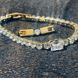 14K Gold Plated Crystal Olivia Cuff